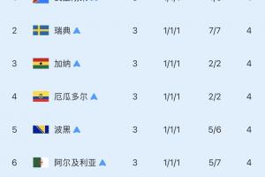 8个最好的小组第三：已6队出局！仅巴拉圭淘汰德国，加纳明日出战